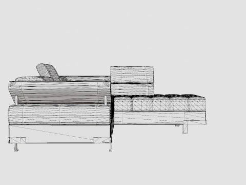 Corner Sofa Bed SELVA L Right 3D Model