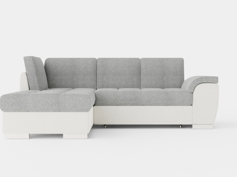 Corner Sofa Bed TOKIO Grey and White Left 3D Model