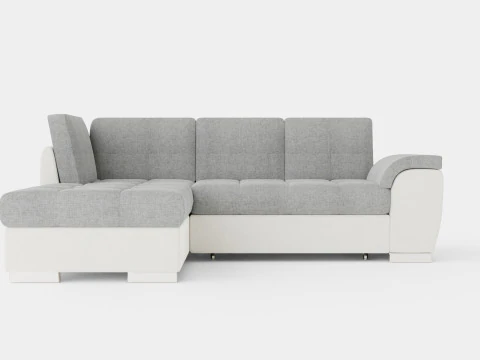 Divano letto angolare TOKIO Grigio e bianco Sinistra Modello 3D