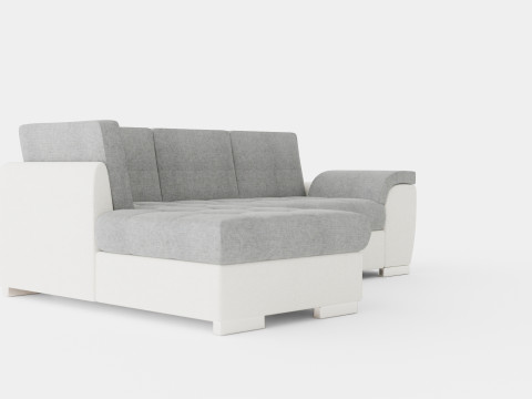 Corner Sofa Bed TOKIO Grey and White Left 3D मॉडल