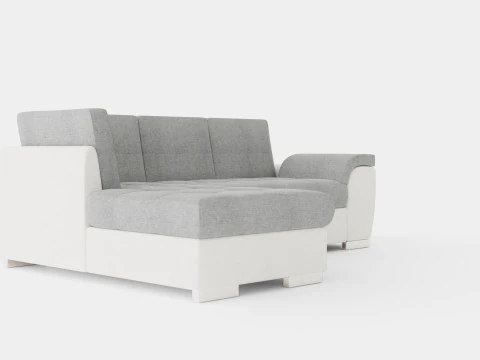 Corner Sofa Bed TOKIO Grey and White Left 3D Model