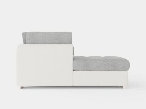 Corner Sofa Bed TOKIO Grey and White Left 3D Model