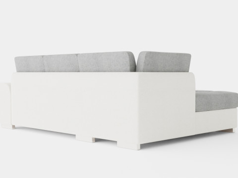 Corner Sofa Bed TOKIO Grey and White Left 3D मॉडल