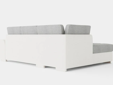 Corner Sofa Bed TOKIO Grey and White Left 3D Model