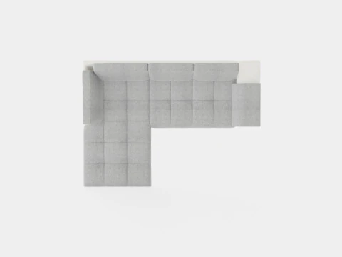 Corner Sofa Bed TOKIO Grey and White Left 3D Model