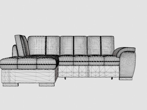 Corner Sofa Bed TOKIO Grey and White Left 3D मॉडल