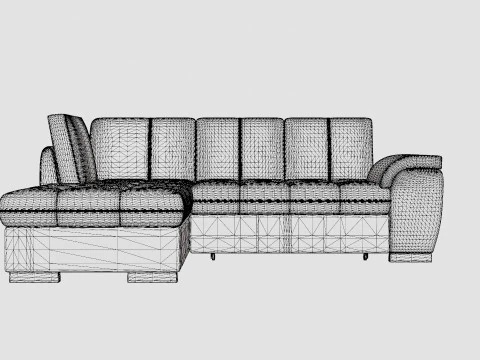 Corner Sofa Bed TOKIO Grey and White Left 3D Model