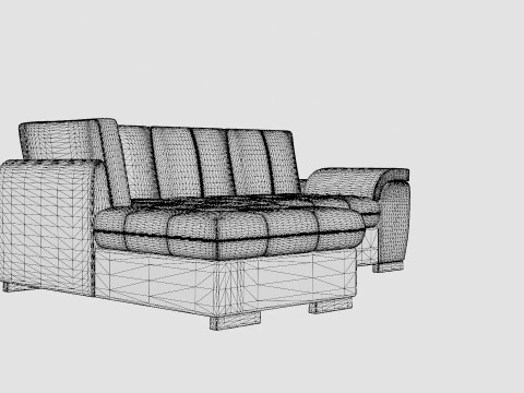 Corner Sofa Bed TOKIO Grey and White Left 3D Model