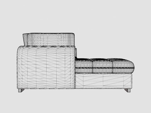 Corner Sofa Bed TOKIO Grey and White Left 3D Model