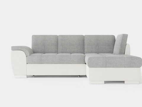 Corner Sofa Bed TOKIO Grey and White Right 3D Model