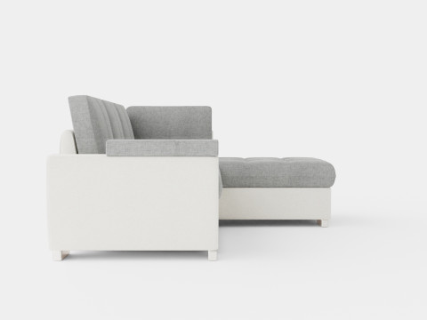 Corner Sofa Bed TOKIO Grey and White Right Modèle 3D