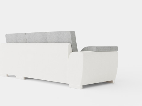 Corner Sofa Bed TOKIO Grey and White Right Modèle 3D
