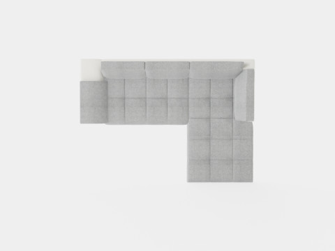 Corner Sofa Bed TOKIO Grey and White Right Modèle 3D