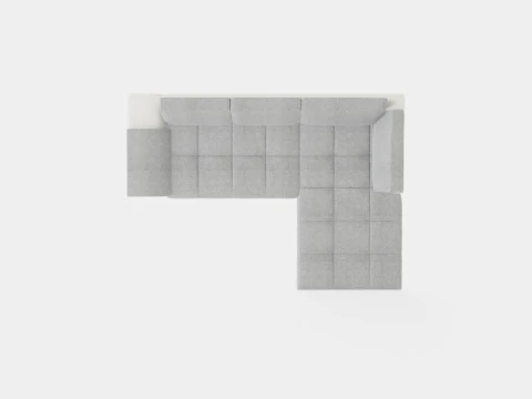 Corner Sofa Bed TOKIO Grey and White Right 3D Model
