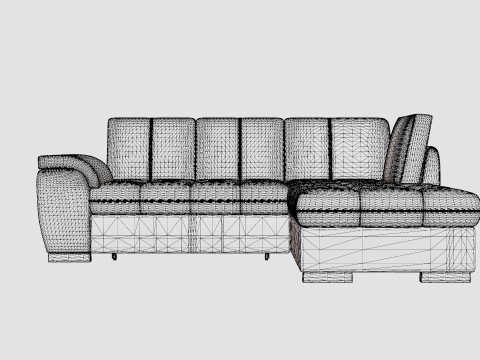 Corner Sofa Bed TOKIO Grey and White Right Modèle 3D