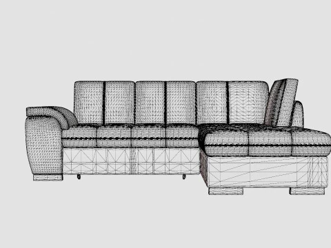 Corner Sofa Bed TOKIO Grey and White Right 3D Model