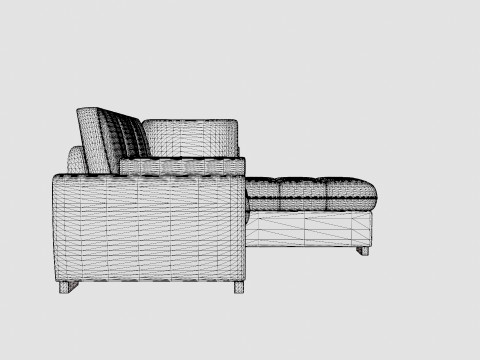 Corner Sofa Bed TOKIO Grey and White Right Modèle 3D