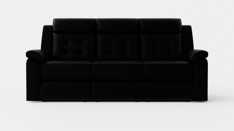 Munari Recliner Sofa 3 Seater Artificial Leather Black 3D in 3DExport