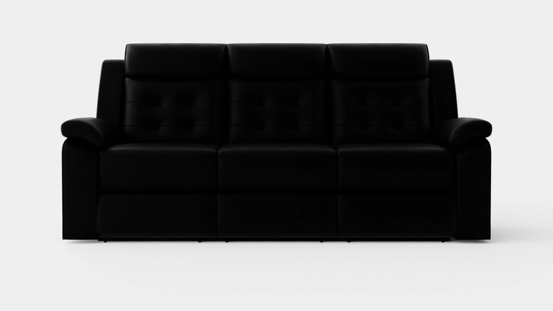 Munari Recliner Sofa 3 Seater Artificial Leather Black 3D Model .c4d .max .obj .3ds .fbx .stl .blend 