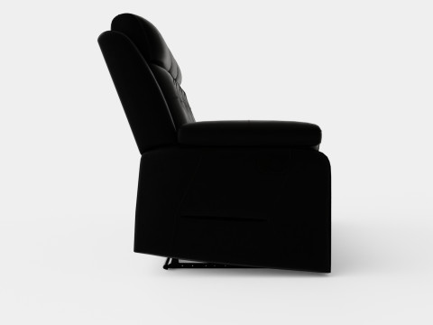 Munari Recliner Sofa 3 Seater Artificial Leather Black 3D Model