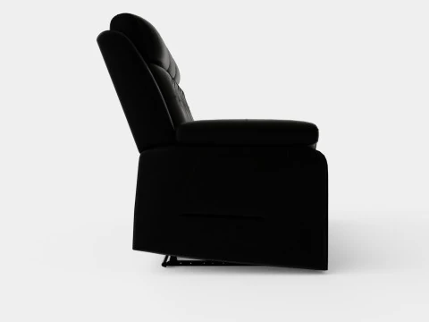 Munari Recliner Sofa 3 Seater Artificial Leather Black 3D Model