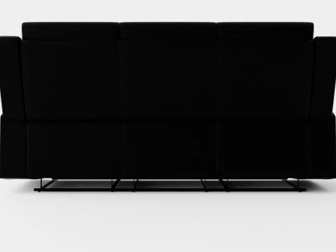 Munari Recliner Sofa 3 Seater Artificial Leather Black 3D Model