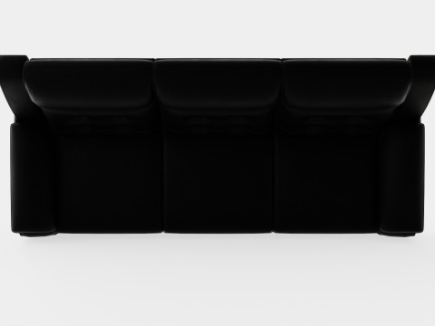 Munari Recliner Sofa 3 Seater Artificial Leather Black 3D Model