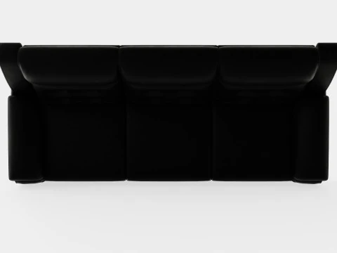 Munari Recliner Sofa 3 Seater Artificial Leather Black 3D Model