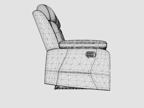 Munari Recliner Sofa 3 Seater Artificial Leather Black 3D Model