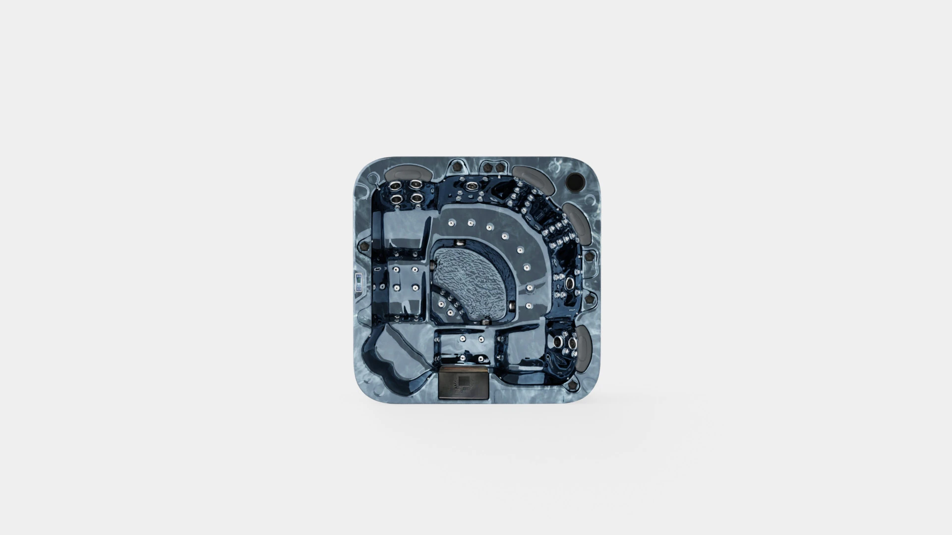 Neptunus Spa Bath 94 Jets Dark 6 People 3D Model .c4d .max .obj .3ds .fbx .stl .blend