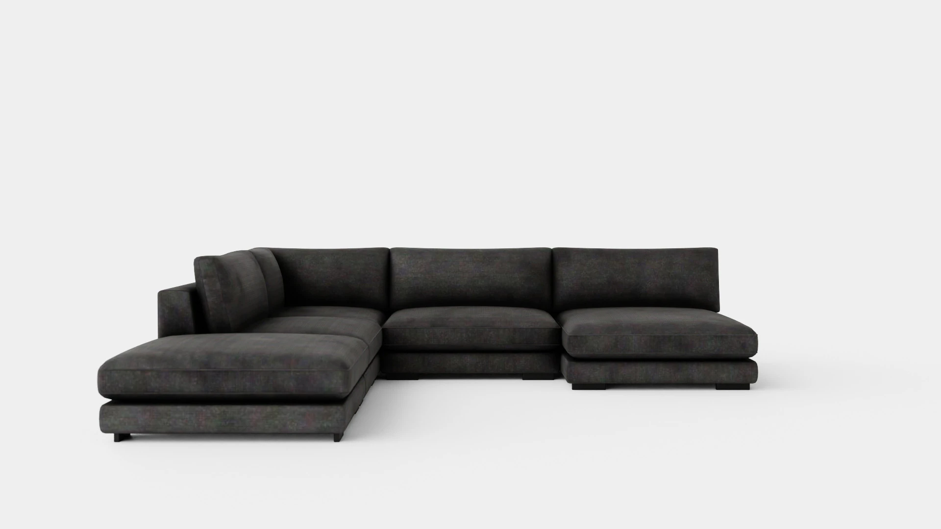 Noha Modular Corner Sofa Dark Gray 3D Model .c4d .max .obj .3ds .fbx .stl .blend