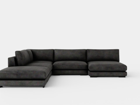 Noha Modular Corner Sofa Dark Gray 3D Model