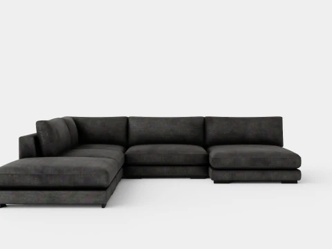 Noha モジュラーコーナーソファ ダークグレー 3Dモデル