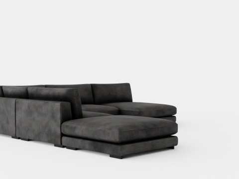 Noha Modular Corner Sofa Dark Gray Modèle 3D