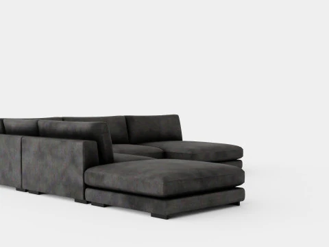 Noha Modular Corner Sofa Dark Gray 3D Model