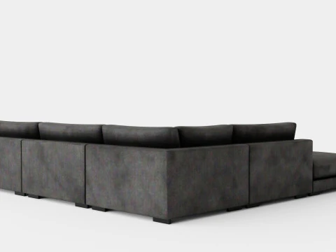 Noha Modular Corner Sofa Dark Gray 3D Model