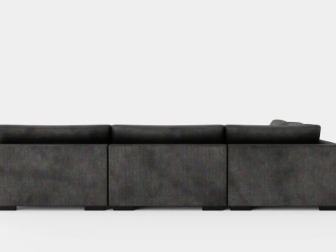 Noha Modular Corner Sofa Dark Gray 3D Model