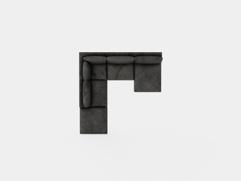 Noha Modular Corner Sofa Dark Gray Modèle 3D