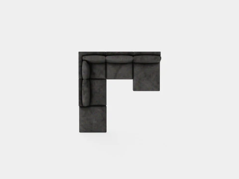 Noha Modular Corner Sofa Dark Gray 3D Model
