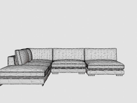 Noha Modular Corner Sofa Dark Gray Modèle 3D