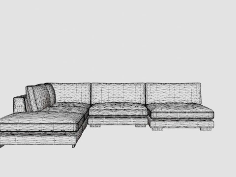 Noha Modular Corner Sofa Dark Gray 3D Model