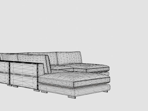 Noha Modular Corner Sofa Dark Gray 3D Model