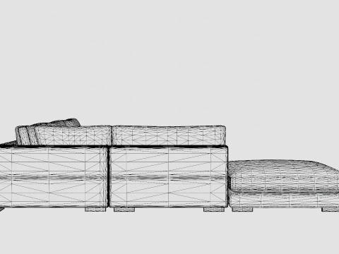 Noha Modular Corner Sofa Dark Gray 3D Model