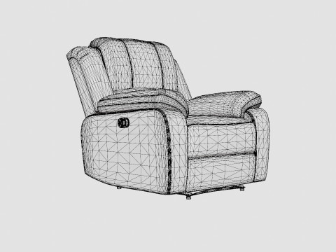 Norbo Recliner Chair Black 3D Модель