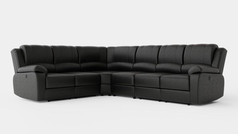 Norbo Recliner Corner Sofa Large Black 3Dモデル .c4d .max .obj .3ds .fbx .stl .blend