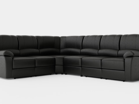Norbo Recliner Corner Sofa Large Black 3D मॉडल