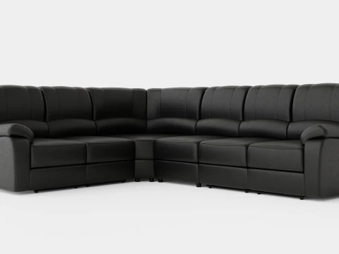 नॉर्बो रिक्लाइनर कॉर्नर सोफा बड़ा काला 3D मॉडल
