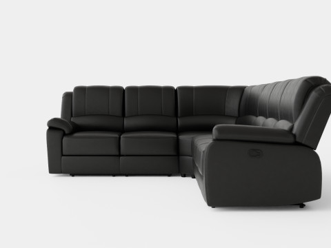 Norbo Recliner Corner Sofa Large Black 3Dモデル