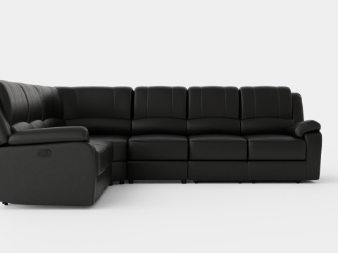 Norbo Recliner Corner Sofa Large Black 3Dモデル