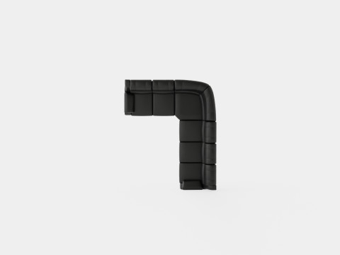 Norbo Recliner Corner Sofa Large Black 3Dモデル
